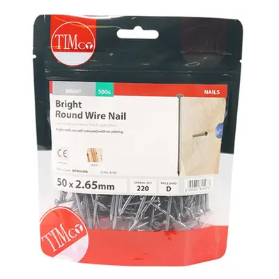 Timco BRW50MB Round Wire Nails - Bright 50 X 2.65