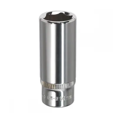 Sealey SP1414D Walldrive® Socket 14Mm Deep 1/4inSq Drive Fully Polished