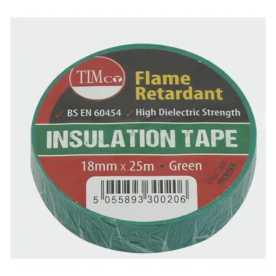 Timco ITGREEN Pvc Insulation Tape - Green 25M X 18Mm Roll Pack 10