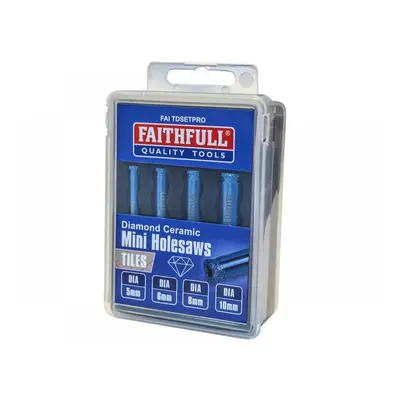 Faithfull Diamond Ceramic Mini Holesaw Set 4 Piece