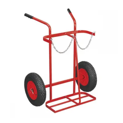 Sealey ST28P Welding Bottle Trolley With Pneumatic Tyres - 2 Bottle