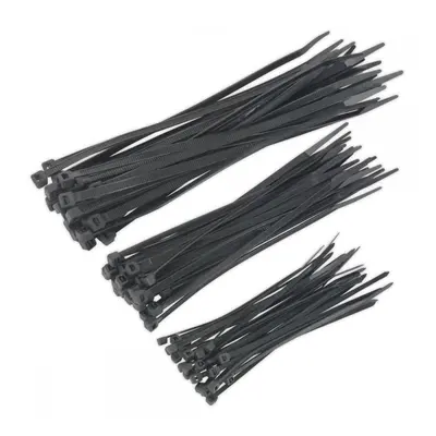 Sealey CT75B Cable Tie Assortment Black Pack Of 75