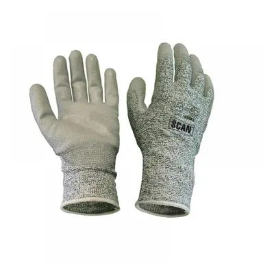 Scan 2AYH33J-24 Grey Pu Coated Cut 5 Gloves - Xl (Size 10)