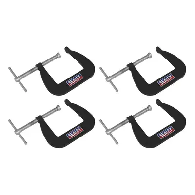 Sealey GCC01 Junior C-Clamp Set 4Pc - 64Mm X 64Mm