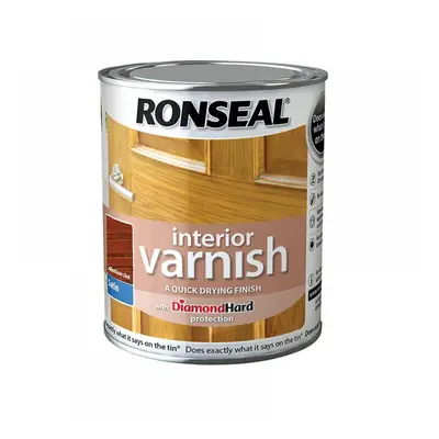 Ronseal 36824 Interior Varnish Quick Dry Satin Medium Oak 250Ml