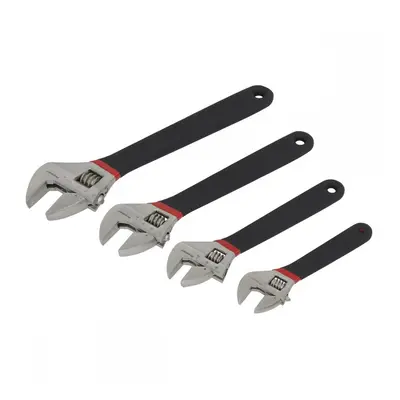 Sealey AK9935 Adjustable Wrench Set 4Pc Ni-Fe Finish