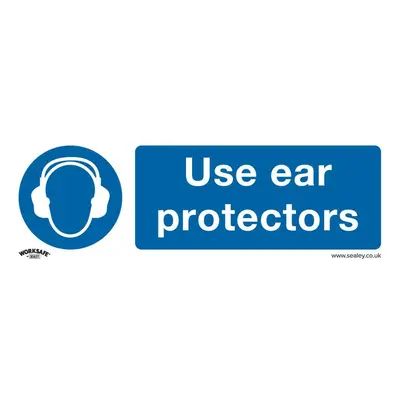 Sealey SS10P10 Mandatory Safety Sign - Use Ear Protectors - Rigid Plastic - Pack Of 10