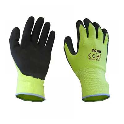 Scan 2ARK49L-24 Hi-Vis Yellow Foam Latex Coated Gloves - L (Size 9)