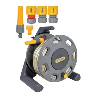 Hozelock 100-000-898 2412 30M Freestanding Compact Hose Reel + 25M Of 12.5Mm Hose