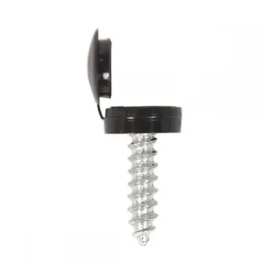 Sealey NPBK50 Numberplate Screw & Flip Cap 4.2 X 19Mm Black Pack Of 50