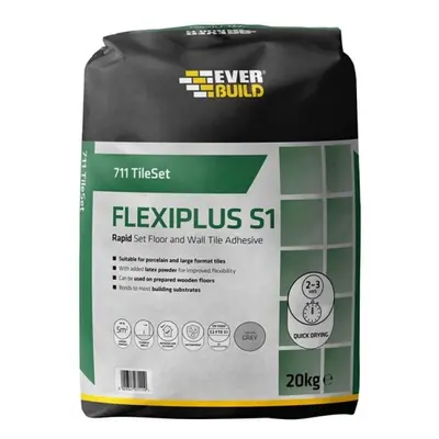 Everbuild Sika 695062 711 Tileset Flexiplus Tile Adhesive White 20Kg