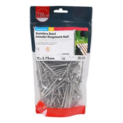 Timco SSAR75B Annular Ringshank Nails - Stainless Steel 75 X 3.75