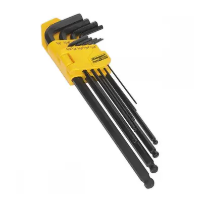 Sealey S01099 Ball-End Hex Key Set 9Pc Extra-Long Imperial