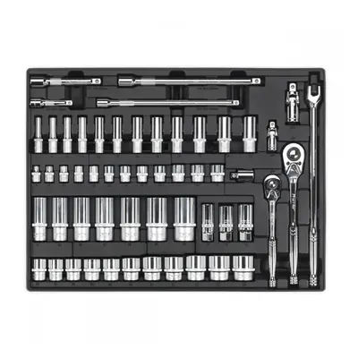 Sealey TBT31 Tool Tray With Socket Set 55Pc 3/8in & 1/2inSq Drive