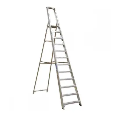 Sealey AXL12 Aluminium Step Ladder 12-Tread Industrial Bs 2037/1