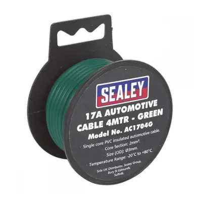 Sealey AC1704G Automotive Cable Thick Wall 17A 4M Green