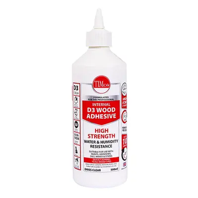 Timco 247458 Internal D3 Wood Adhesive 500Ml Bottle 1