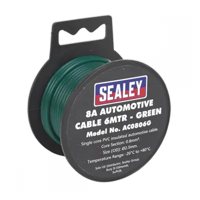 Sealey AC0806G Automotive Cable Thick Wall 8A 6M Green