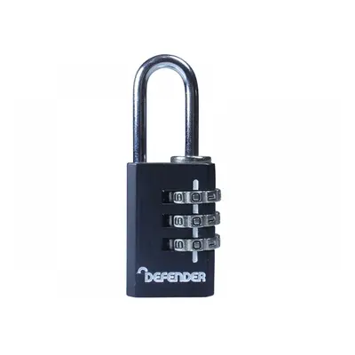 Defender DFCOMBI20 Black Die-Cast Combination Padlock 20Mm