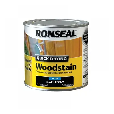 Ronseal 36951 Quick Drying Woodstain Satin Ebony 250Ml