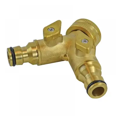 Faithfull SB3030 2 Way Shut Off Valve 19Mm (3/4In) To 2 X 12.5Mm (1/2In)