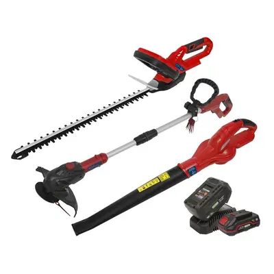 Sealey CP20VCOMBO6 3 X 20V Sv20 Series Garden Power Tool Kit - 2 Batteries