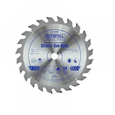 Faithfull FAIZ19024 Tct Circular Saw Blade 190 X 16Mm X 24T Pos