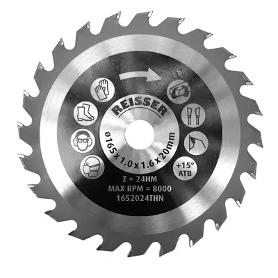 Reisser 1652024THN Thin Kerf Blade For Cordless Circular Saw Positive Hook 165 X 20 X 24T