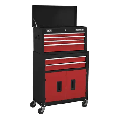 Sealey AP22R Topchest & Rollcab Combination 6 Drawer With Ball-Bearing Slides - Red