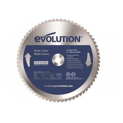 Evolution EVOBLADE255 Mild Steel Cutting Mitre Saw Blade 255 X 25.4Mm X 52T