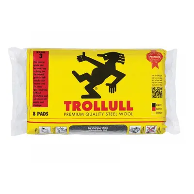 Trollull TRL771234 Extra Large Steel Wool Pads Grade 3 (Pack 8)