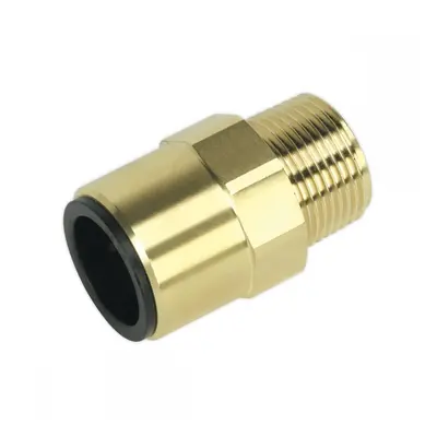 Sealey CAS22BSA Straight Adaptor 22Mm X 3/4inBspt Brass (John Guest Speedfit® - Mm012206N)