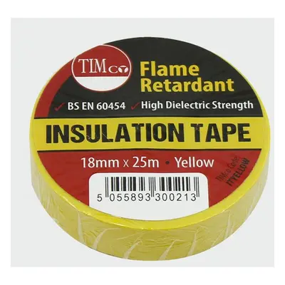 Timco ITYELLOW Pvc Insulation Tape - Yellow 25M X 18Mm Roll Pack 10