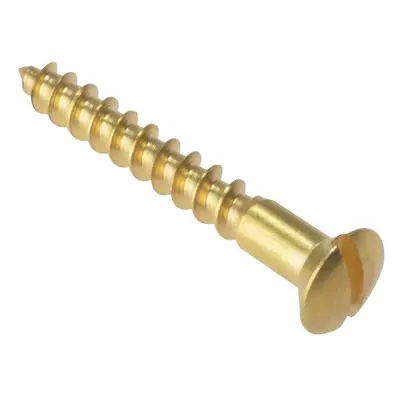 Fandf RAH346BR Wood Screw - Raised Head - Solid Brass 3/4in X 6 (Box Of 200)