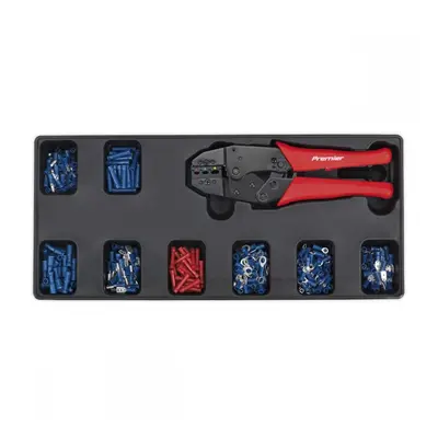 Sealey TBT16 Tool Tray With Ratchet Crimper & 325 Assorted Insulated Terminal Set