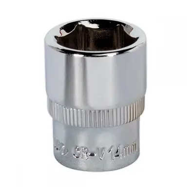 Sealey SP1414 Walldrive® Socket 14Mm 1/4inSq Drive Fully Polished