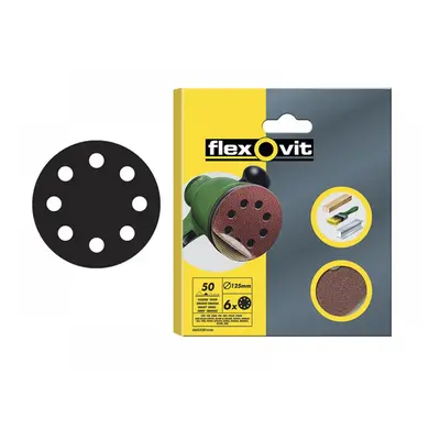 Flexovit 63642526390 Hook & Loop Sanding Disc 125Mm Medium 80G (Pack 6)