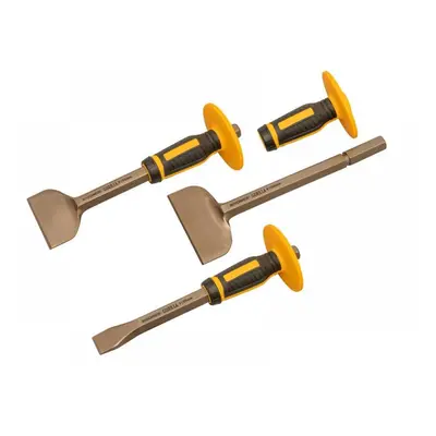 Roughneck 31-933 Bolster & Chisel Set With Non-Slip Guards 3 Piece