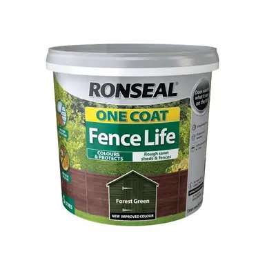 Ronseal 38291 One Coat Fence Life Forest Green 5 Litre