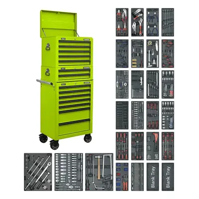 Sealey SPTHVCOMBO1 Tool Chest Combination 14 Drawer With Ball-Bearing Slides - Green & 1179Pc To