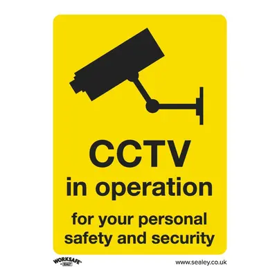 Sealey SS40P10 Warning Safety Sign - Cctv - Rigid Plastic - Pack Of 10