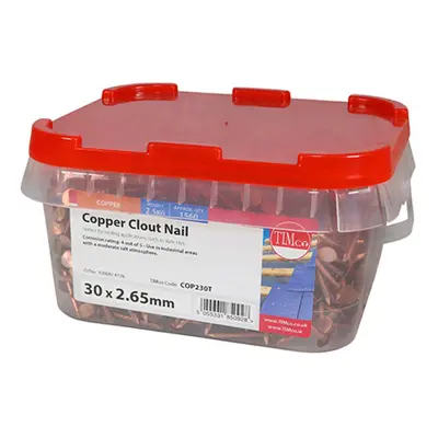 Timco COP230T Clout Nails - Copper 30 X 2.65