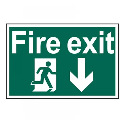 Scan 1503 Fire Exit Running Man Arrow Down - Pvc Sign 300 X 200Mm