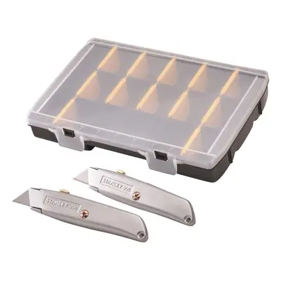 Stanley® STHT10899-9 99E Trimming Knife Twin Pack With 50 Spare Blades In Organiser