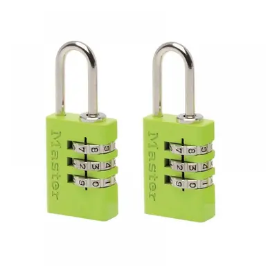 Master Lock 7620EURTCOL Aluminium 3-Digit Combination 20Mm Padlock Colour X 2