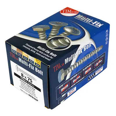 Timco MF860P Multi-Fix Masonry Bolts - Pan - Exterior - Silver 8.0 X 60/M10 Box 100