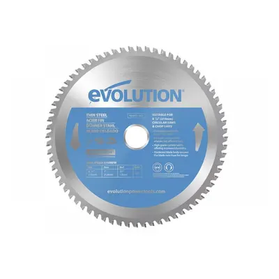 Evolution T210TCT-68CS Thin Steel Cutting Circular Saw Blade 210 X 25.4 X 68T