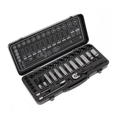 Sealey AK7971 Socket Set 34Pc 3/8inSq Drive Walldrive® Metric Black Series