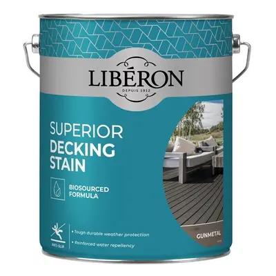 Liberon 126132 Superior Decking Stain Gun Metal 5 Litre