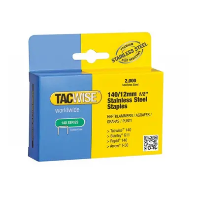 Tacwise 1220 140 Stainless Steel Staples 12Mm (Pack 2000)